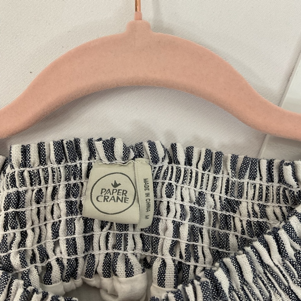 Paper Crane Navy and White Striped Kids Dress - Picture 3 of 4